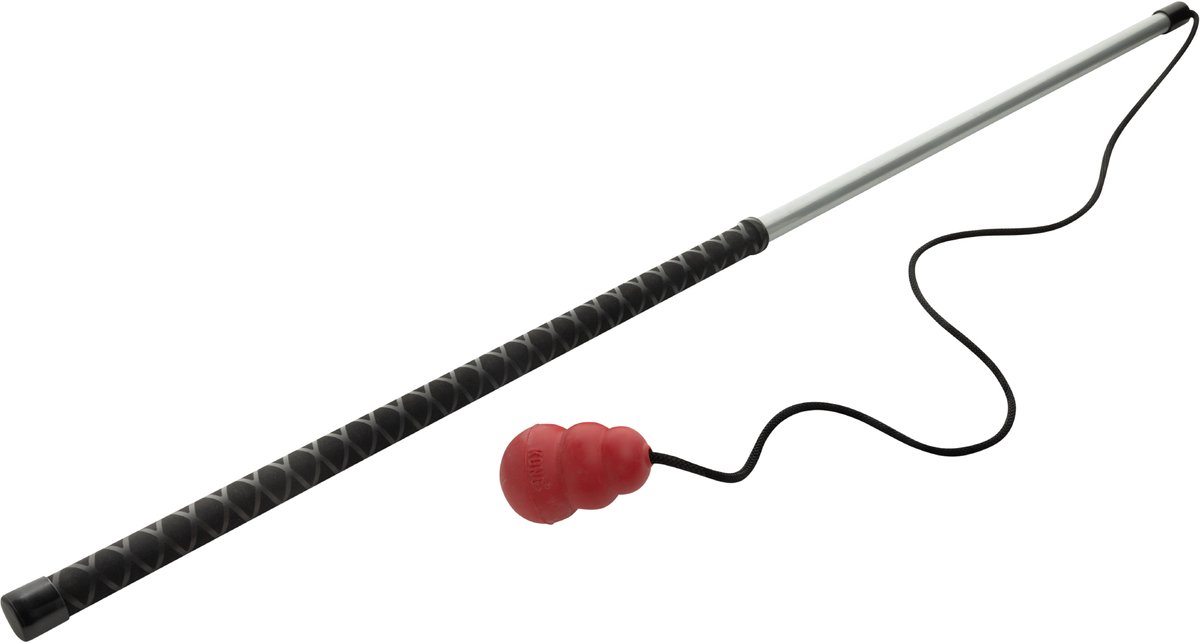 Hondenspeelgoed / Flirtpole Classic met KONG– Uitgedacht binnen de training van de Special Forces – Robuust Aluminium – Uitschuifbaar 65 tot 116 cm