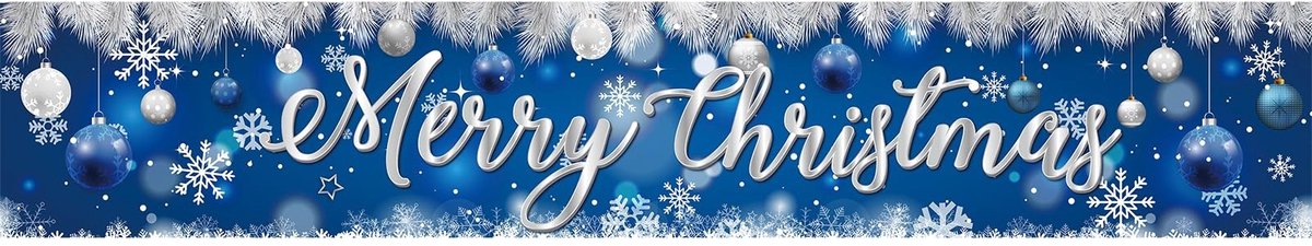 Dailygoods- Kerstfeest Banner - Vrolijk Kerstfeest - Grote Foto Achtergrond - Buiten Kerstversiering - Herbruikbaar - Materiaal: Textiel - Kerstdecoratie