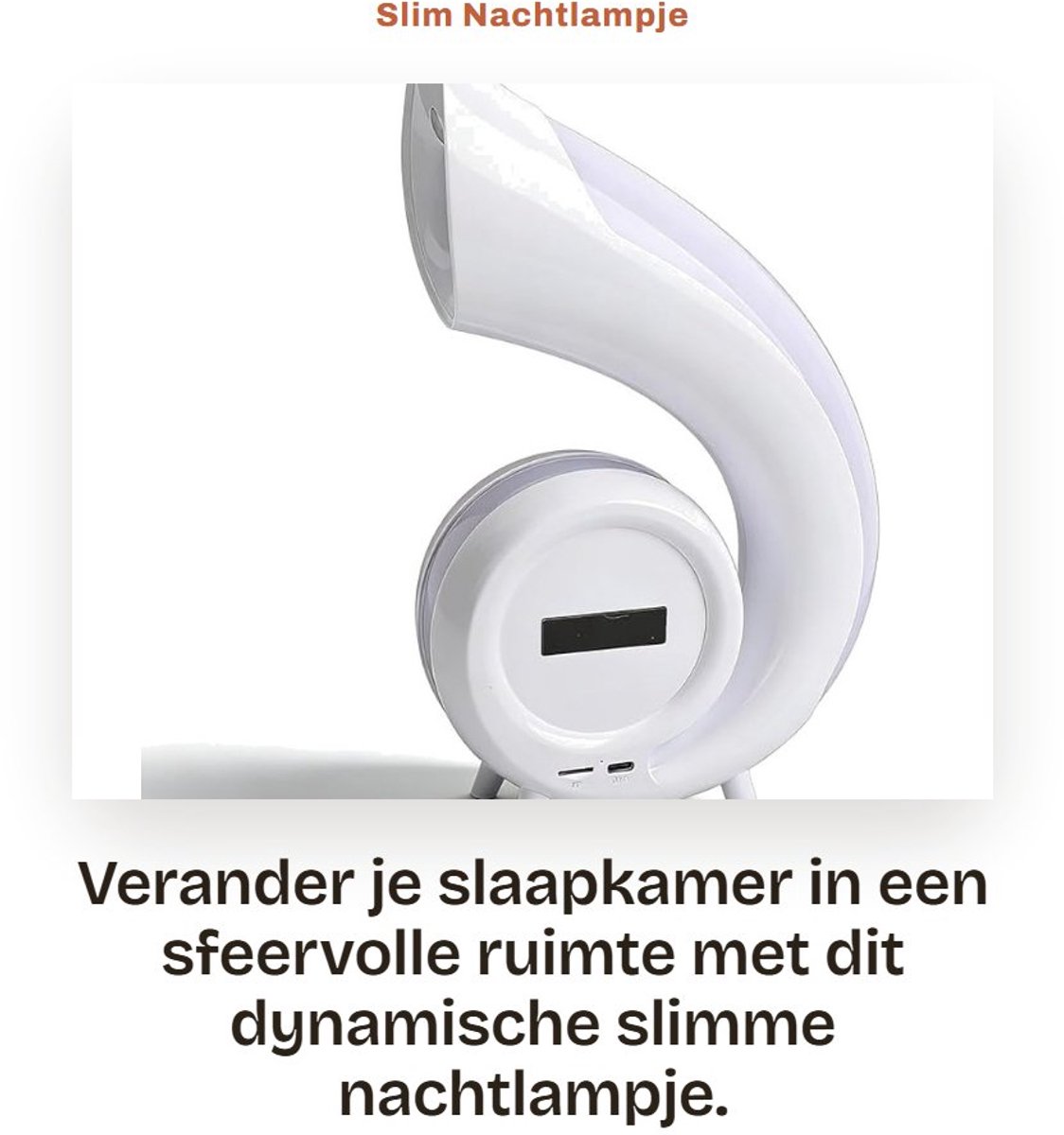 Dailygoods - Slim Nachtlampje met Muziek en Make-upspiegel