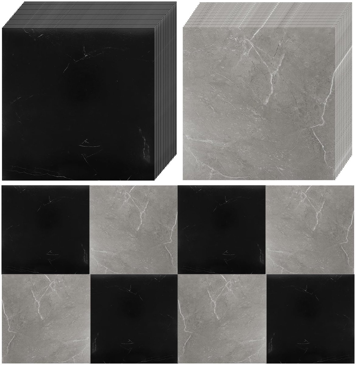 Dailygoods- Vloertegels 40 stuks - Zelfklevend 30 x 30 cm - Vinylvloer - Marmerlook - Waterdicht - Robuust materiaal