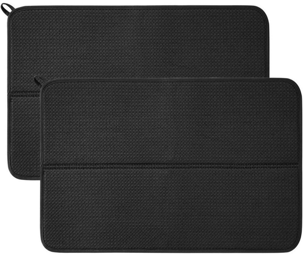 Dailygoods- Droogmat 2 Stuks - Microvezel - Antislip - Warmte-isolatie - Sneldrogend - 40 x 45 cm - Afwasmat