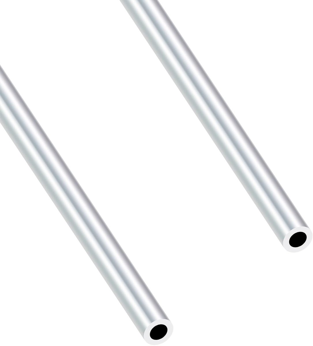 Dailygoods- Aluminium Buizen 10mm OD - 6mm ID - 400mm Lengte - 2 Stuks - Naadloze Buizen - Lichtgewicht - Corrosiebestendig - Aluminium Buis