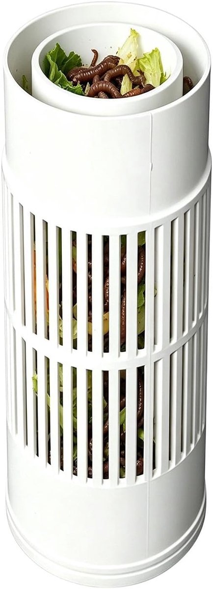 Wormenbak - Compostemmer - Afval verwerken - Winddichte deksel - 29 x 13.1 x 12.4 cm - Stijl A