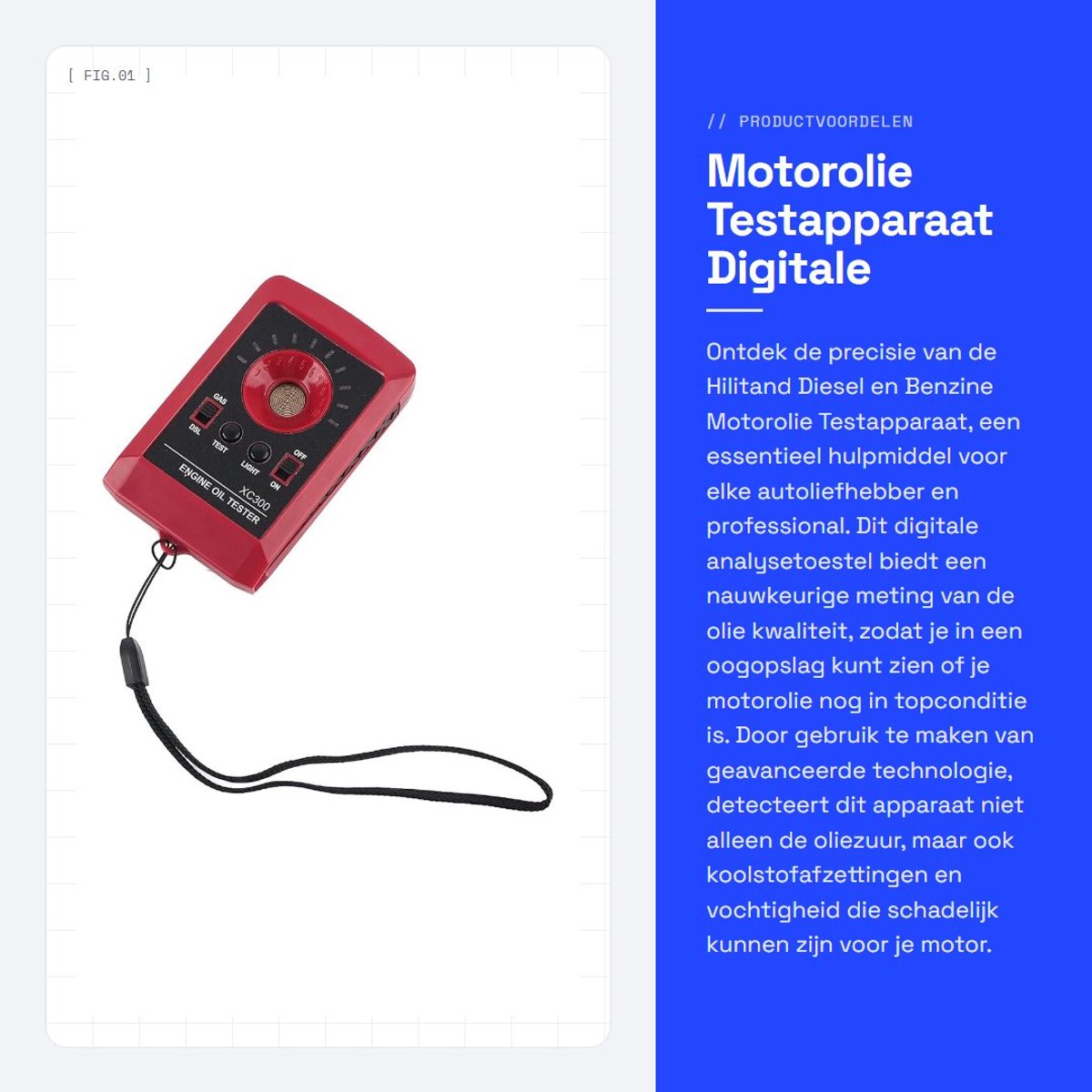 Dailygoods - Motorolie Testapparaat - Digitale Kwaliteitsmeter voor Diesel en Benzine - Betrouwbare Metingen - Handzaam en Gebruiksvriendelijk - Gesch...