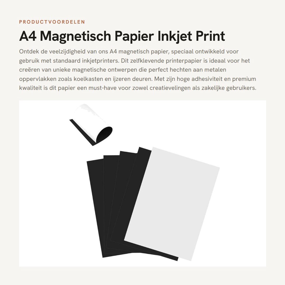 Dailygoods- Magneetpapier 5 Stuks A4 - Inkjetdrukvellen - Magnetisch - Duurzaam - Flexibel - Geschikt voor ijzeren oppervlakken - Printpapier