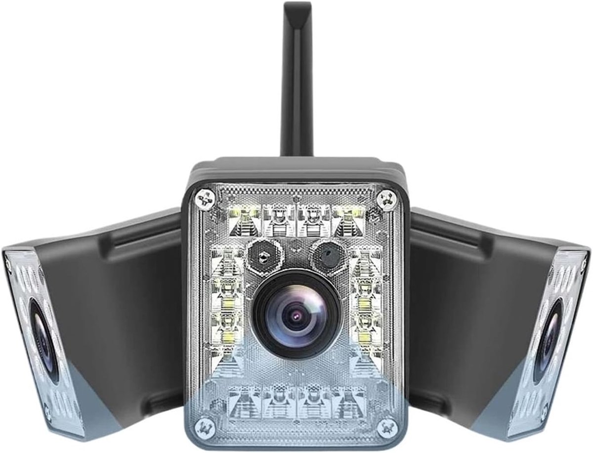 Beveiligingscamera - CCTV Camera - Huis Bewaken - 9MP 5K Drie Lens - 250° Groothoek - Zwart