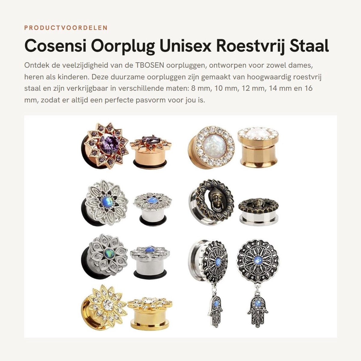 Dailygoods- Roestvrij Staal Oorpluggen - 14 Stuks - Hoogwaardig Materiaal - Comfortabel Design - Geschenkdoos - Meerdere Maten