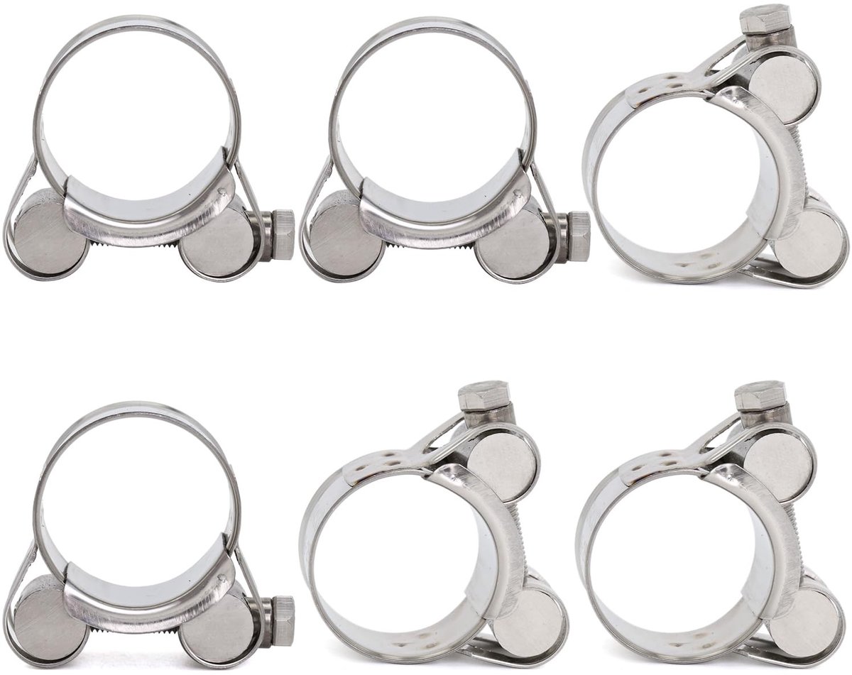 Dailygoods- Slangklemmen 6 Stuks - Roestvrij Staal 304 - Spanbereik 32-35 mm - Bandbreedte 20 mm - Sterke Bevestiging - Corrosiebestendig - Buisklem