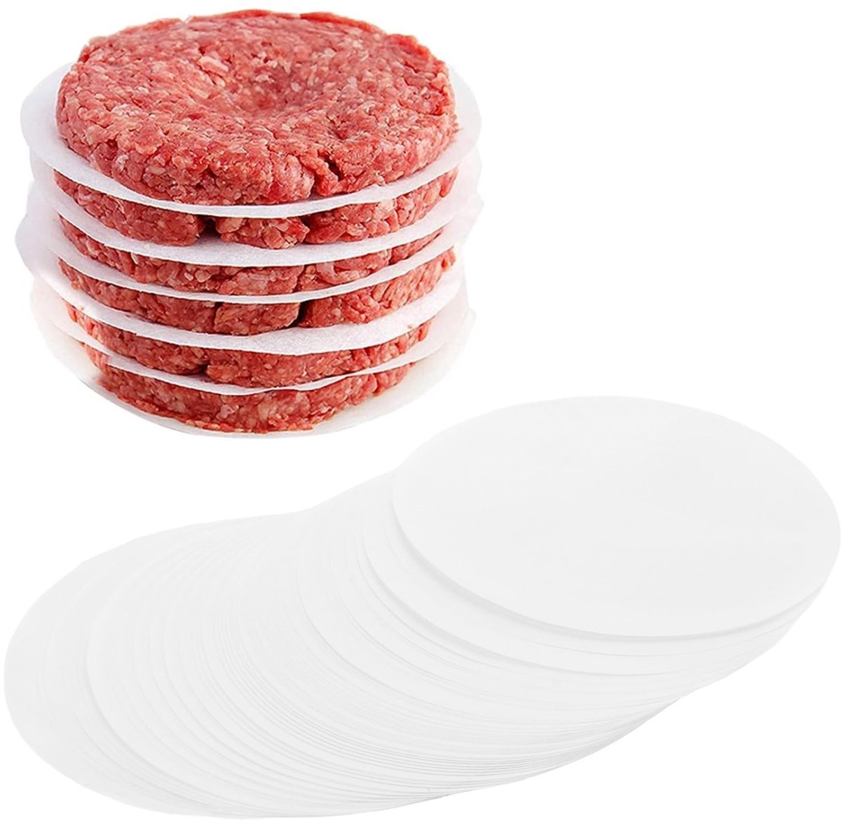 Dailygoods - Hamburgerpapier - 1000 stuks - Anti-aanbakpapier - 15 cm - Perkamentpapier - Perfect voor hamburgers en cheeseburgers