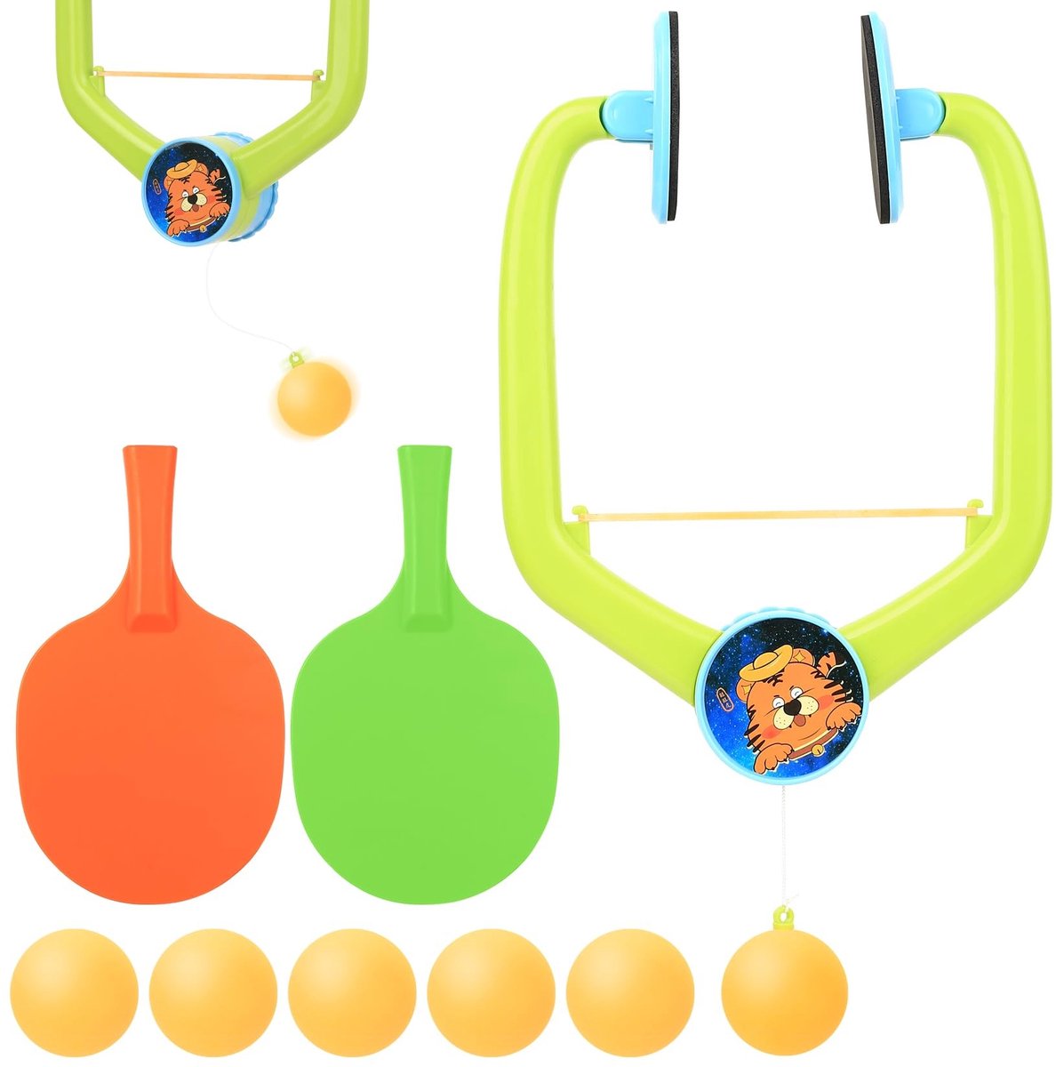 Dailygoods - Deur ping pong spel boven de deur, hangende tafeltennistenset, verstelbaar deurframe, ping pong speelset, draagbare pingpong-trainer, tafeltennistrainer voor oefeningen familiespelletjes, met racket