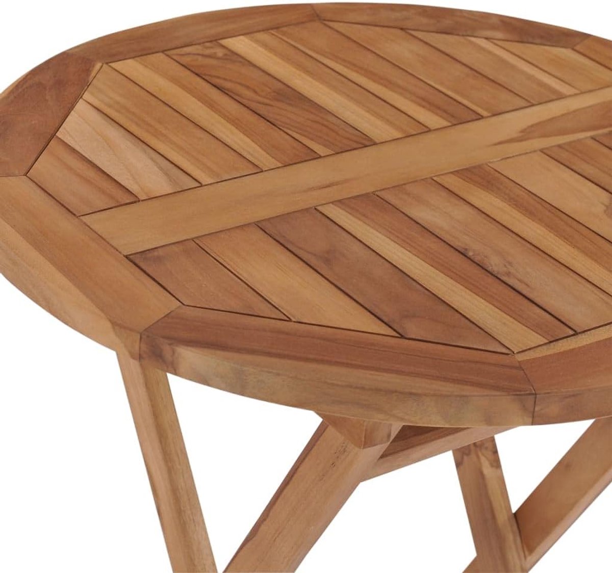 Balkon Ronde Tafel - Klapbare Tuintafel - Buiten Genieten - Massief Teakhout - 60 x 75 cm - Teakhout