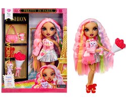 Rainbow High Pretty in Paris-modepop Kia Hart (zachtroze) van 28 cm met statementoutfit, stijlvolle handtas, speelgoed of cadeau voor meisjes, kinderen van 4-12 jaar