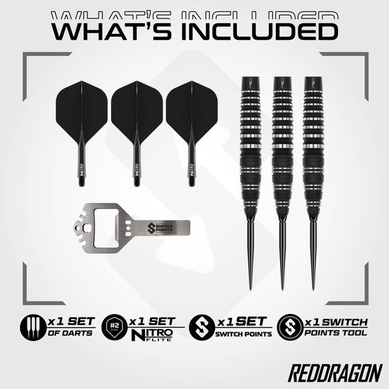 Red Dragon Sable Black Bomb Switch Point 90% - Dartpijlen van Red Dragon — afbeelding 3