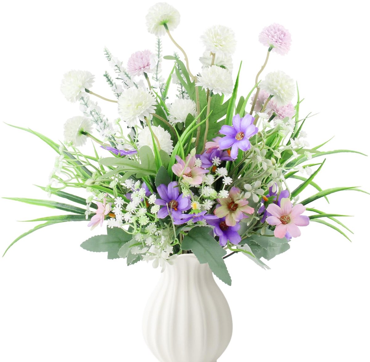Dailygoods - YUE QIN 12 stuks kunstbloemen als echte kunstbloemen, boeket, kunstbloemen, boeket, kunstzijden bloemen voor bruiloft, feest, tafeldecoratie, bloemstuk, thuis, keukendecoratie
