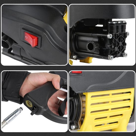 Dailygoods Hogedrukreiniger, krachtige waspistool voor auto's met antislip handvat, reinigingsmachine voor tuin, vloeren van Dailygoods — afbeelding 5