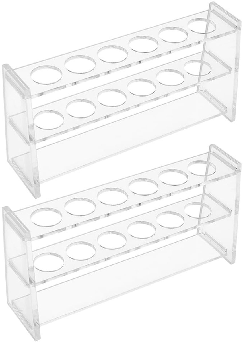 Dailygoods- Reageerbuisstandaard voor 6 reageerbuisjes - Transparante