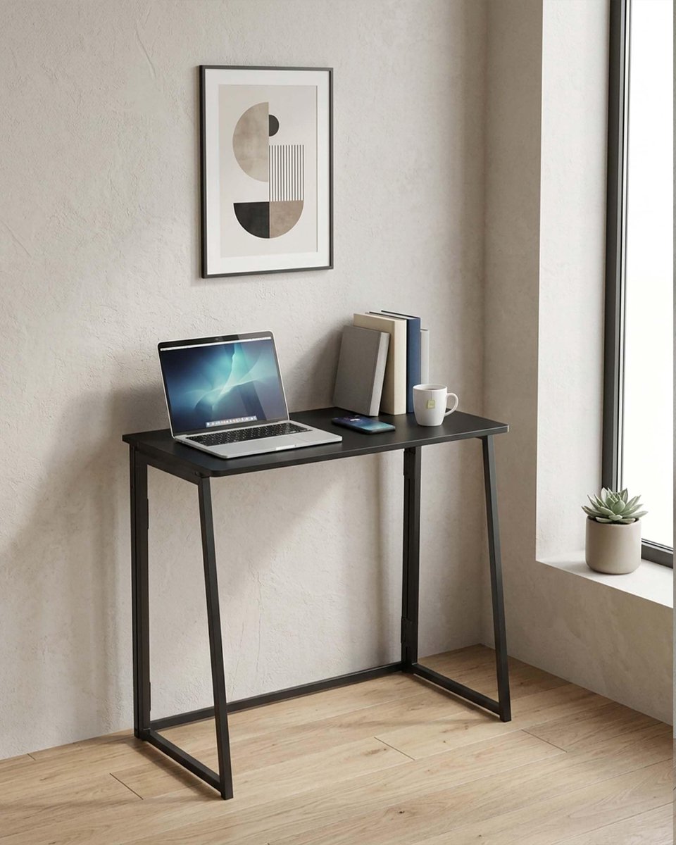Dailygoods- Klaptafel 80x40 cm - Opvouwbare Tafel - Ruimtebesparend - Compact Bureau - Geschikt voor Slaapkamer - Eenvoudig Op te Bergen