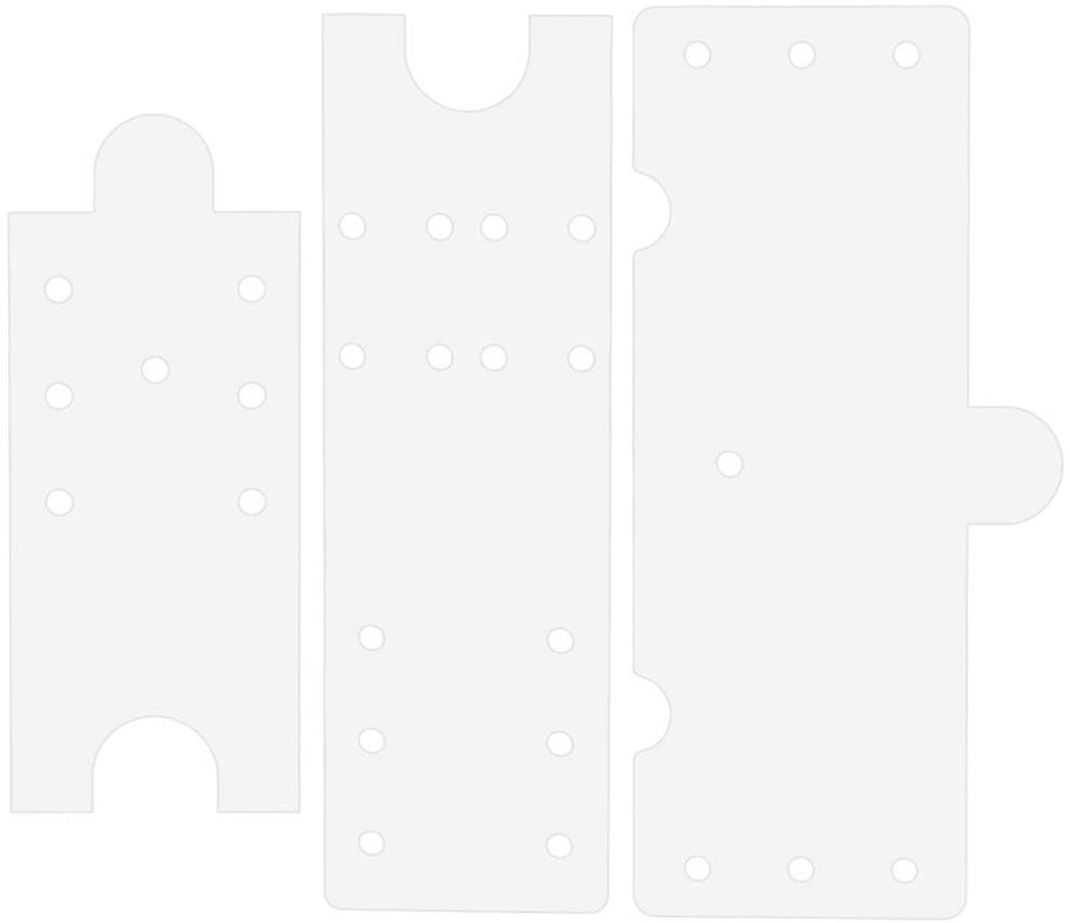 Dailygoods - BENECREAT 3-delige set transparant acryl lederen sjabloon voor het maken van portemonnee, meerdere maten rechthoekige patroon sjabloon voor portemonnee en schoudertas knutselen, professioneel lederen