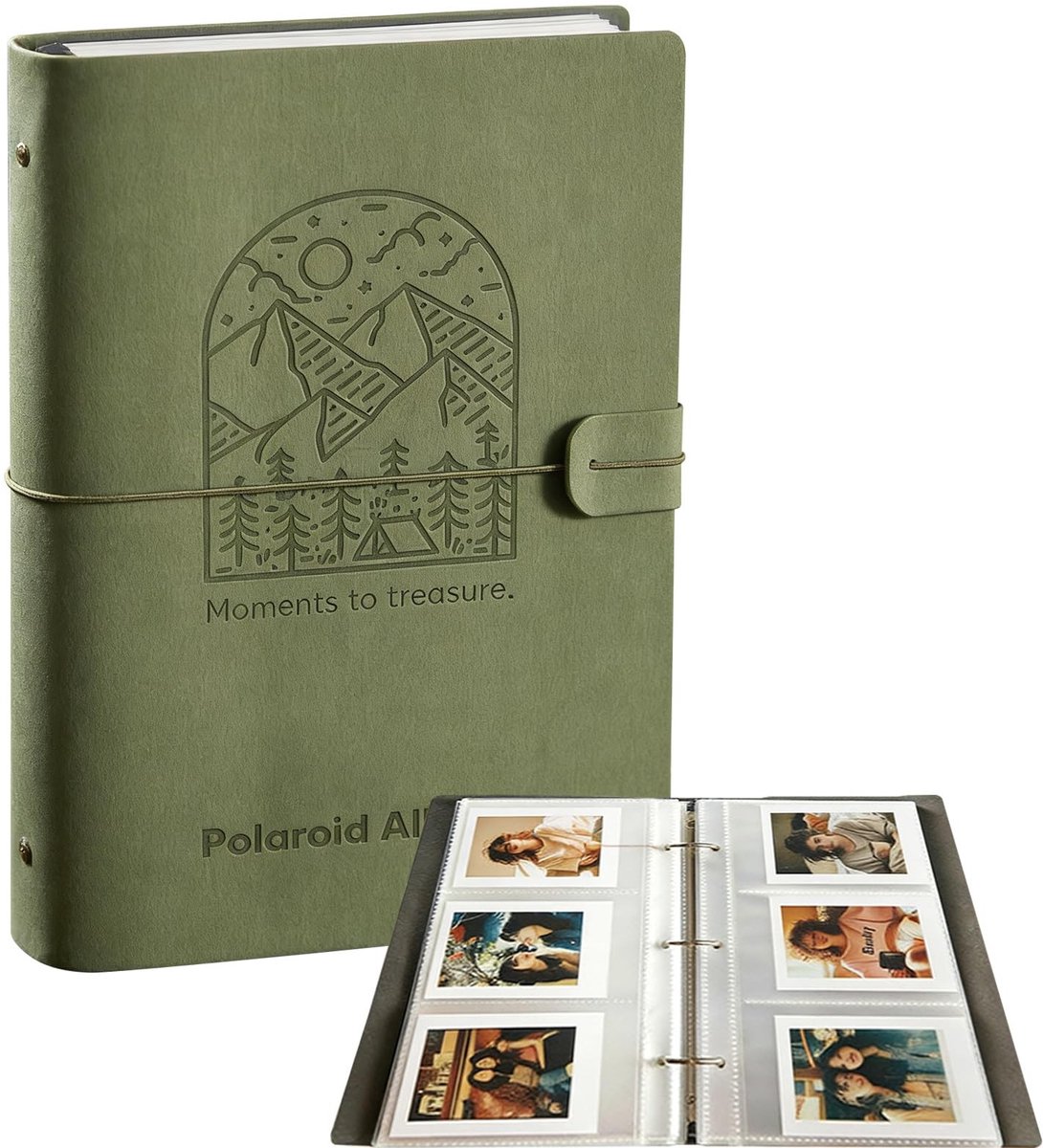 Dailygoods- Fotoalbum Hoogwaardig Mat - Insteekalbum - 180 Vakken - PU-Leren - Compatibel met Fujifilm Instax Mini - K-Pop Fotokaarten - Fotoboek