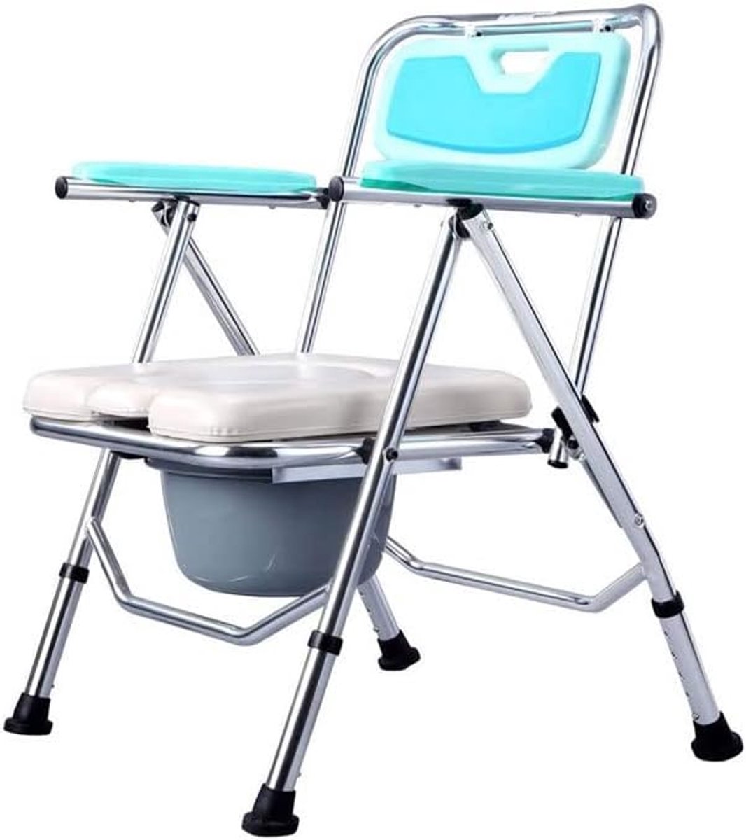 Opvouwbare Toiletstoel - Draagbaar Toilet - Buitenactiviteiten - Gereedschapsloze Montage - Ongevouwen 27x34x42cm - Blauw