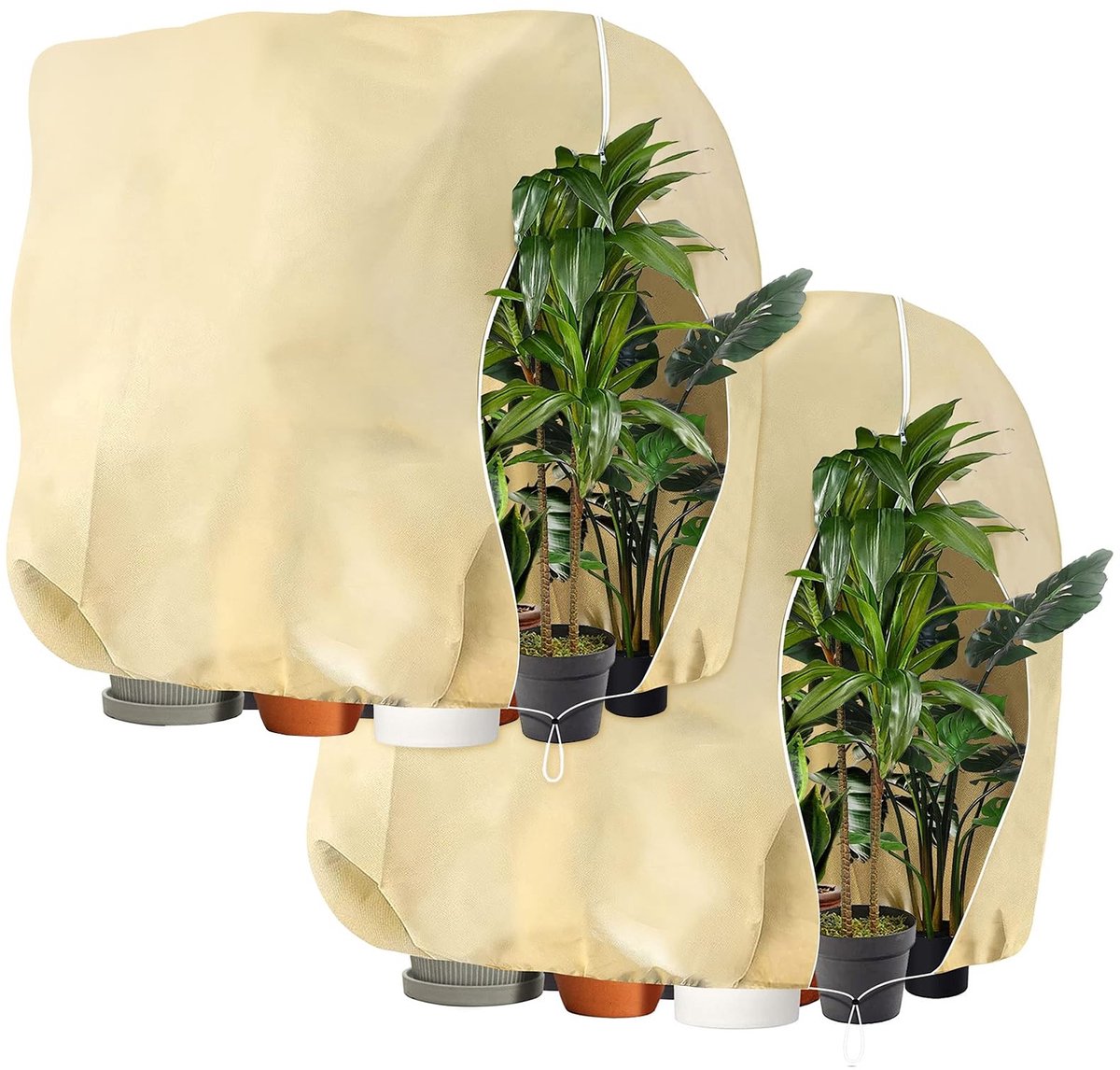 Dailygoods- Winterbeschermkap 250 x 360 cm - Plantenhoes tegen vorst - Ademend - Ritssluiting - Duurzaam - Hoogwaardig vlies 80 g/m²