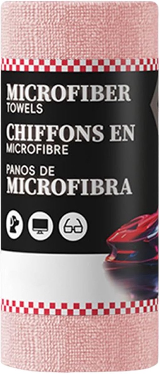Microvezeldoeken - Droogdoeken - Auto Reinigen - Krasvrije Bescherming - 30 stuks - Roze