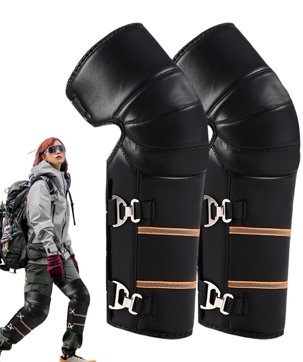 Kniebeschermers Motorfiets - Cross Kniepads - Veilig Rijden - Winddicht Warm - Unisex Maat - Zwart