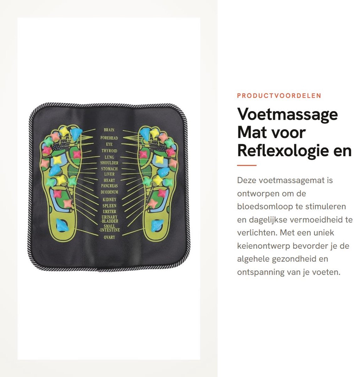 Dailygoods- Voetmassage Mat - Reflexologie - Acupunctuur - Bloedcirculatie - Verlichting Pijn - Opvouwbaar - Kunstmatig Leer 35x35cm - Reflexologiemat