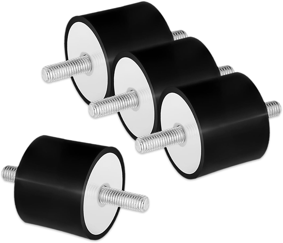 Dailygoods- Trillingsdemper 4 Stuks - Silent Block M6 - Dempingselement - Geluidsreductie - Rubber/Staal - Optimale Werkomgeving - Rubber Demper