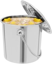 Dailygoods - Roestvrijstalen Emmer met Deksel voor Keuken en Industrie - 6l/12l/20l