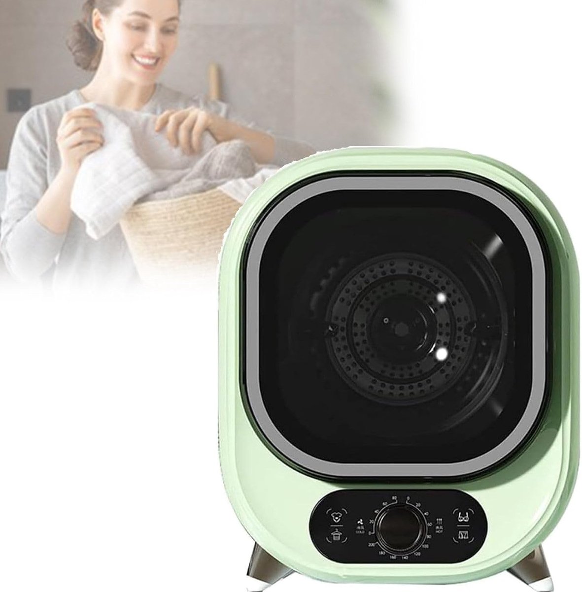 Mini Droger Compacte Wasdroger Kleding Drogen Stil En Energiezuinig 0.8 KG Capaciteit Groen
