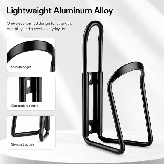 Fleshouder Fiets - Aluminium - Stevig en Universeel - Zwart — afbeelding 3