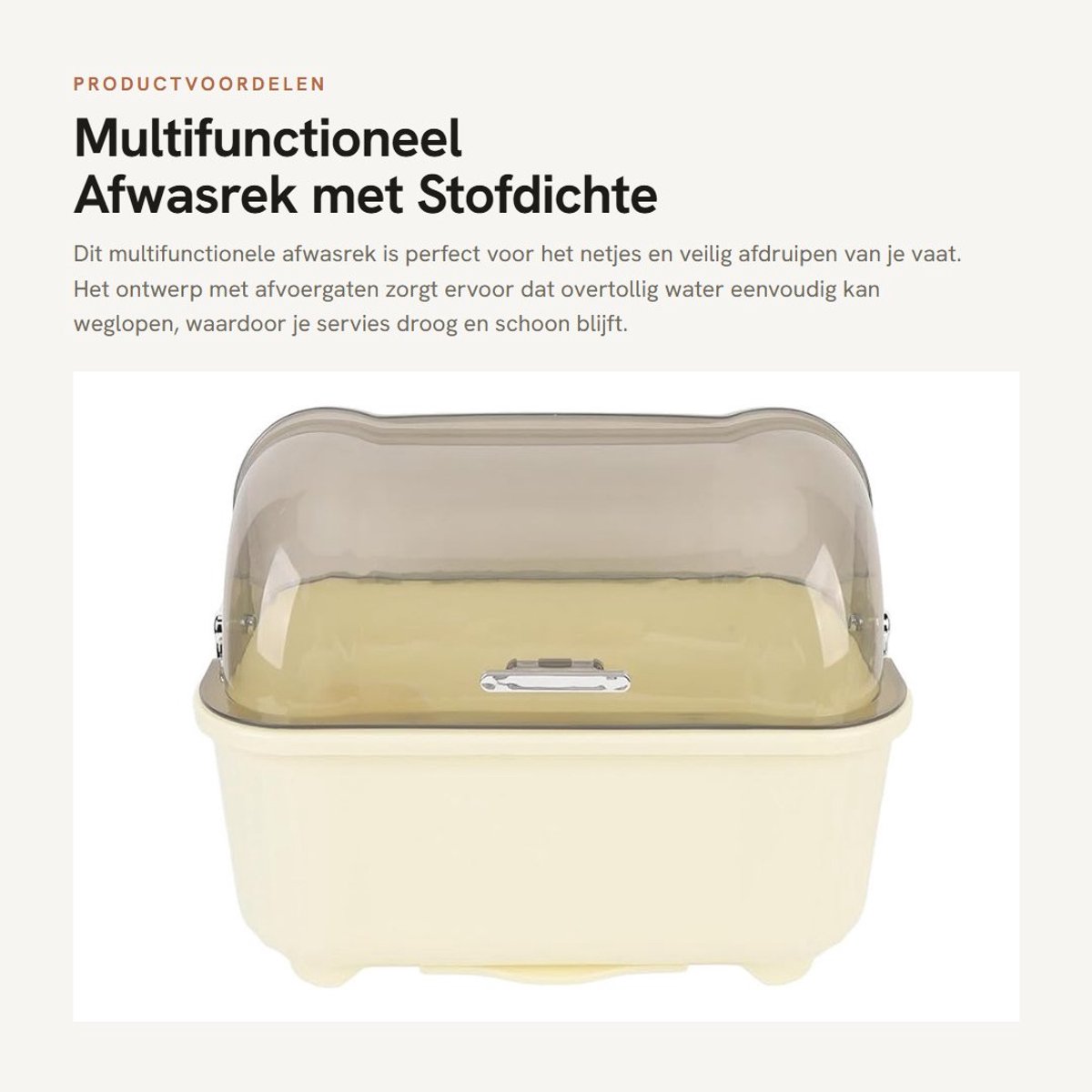 Dailygoods- Afwasrek Ruimtebesparend - Afdruiprek met Stofdichte Hoes - Vaatdroogbox met Afvoerbak - Multifunctionele Servieshouder - Efficiënt Afvoerontwerp - Ruime Opslagcapaciteit - Afwasdroogbox