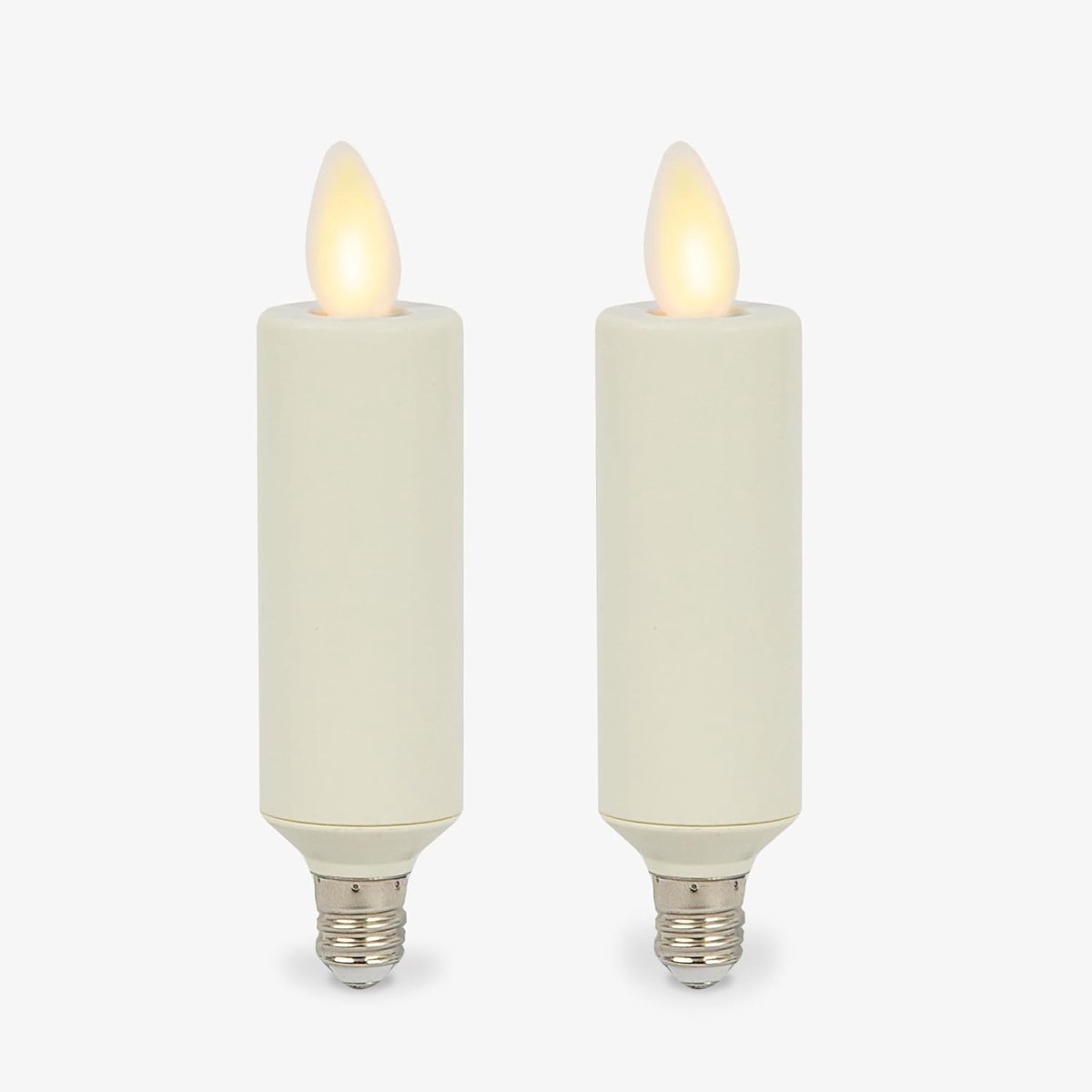Kaarslampen Set - Sfeerverlichting Bollen - Sfeervol Huis - Realistische Vlam Effect - 2 Stuks - Ivoor