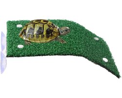 Zonne-eiland Reptielen - Rustzone Aquarium - Verbeter Habitat - Antislip Kunstgras - Middelgroot - Groen
