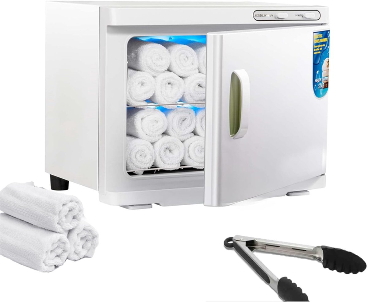 KZQ 2-in-1 handdoekverwarmer - 23 liter grote inhoud met LED-verlichting - Professionele warmte voor gezichtsbehandelingen spa massage en salon - Wit