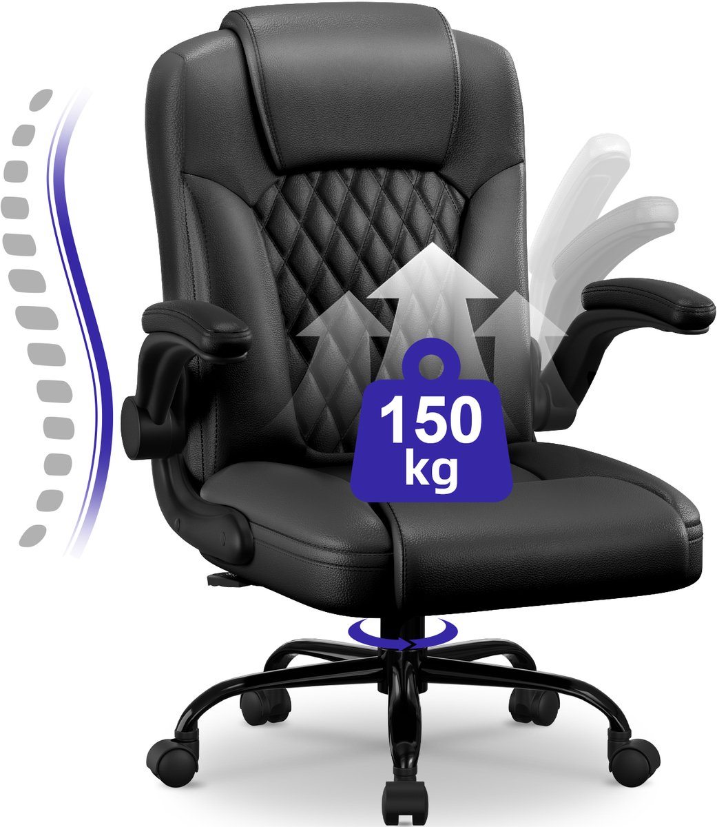 Qingdao Aiqu Ergonomische Bureaustoel met Inklapbare Armleuningen - Qingdao Aiqu Intelligent Technology Co.,Ltd - €94,99