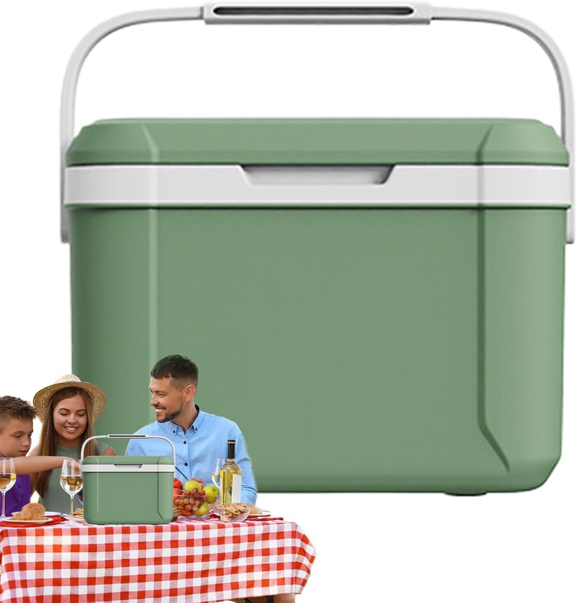 Draagbare koeler - Isolatiebox - Outdoor activiteiten - Intelligent temperatuurbeheer - 55 liter - Groen