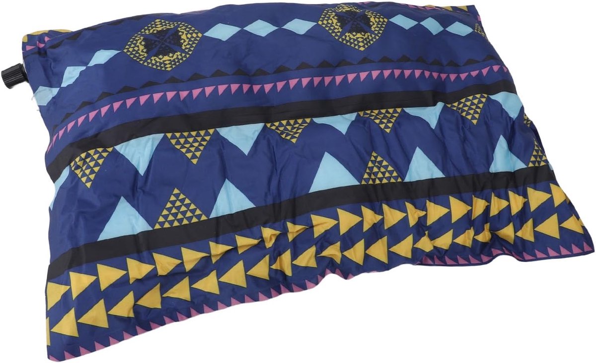 Opblaasbaar Kampeerkussen - Reiskussen Samendrukbaar - Comfortabel Kamperen - Automatisch Opblaasbaar - 45x30 cm - Donkerblauw
