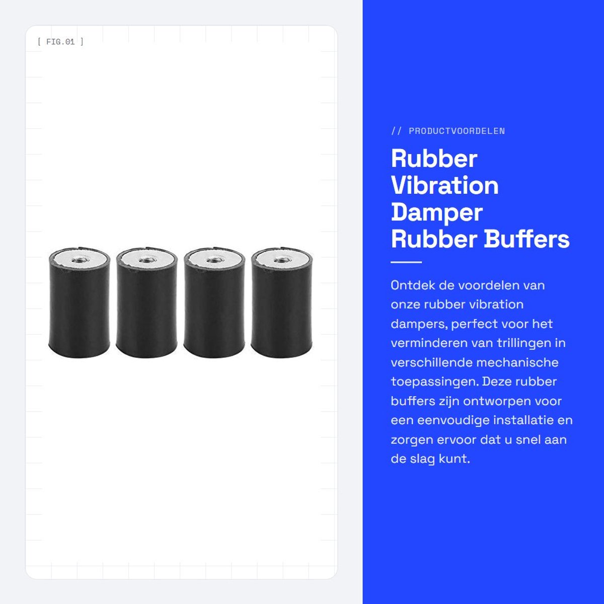 Dailygoods- Trillingsdemper - 4 Stuks - Rubber - Niet-giftig - Scheurweerstand ≥45 N/mm - Eenvoudig te installeren - Hittebestendig - Rubberen Buffer