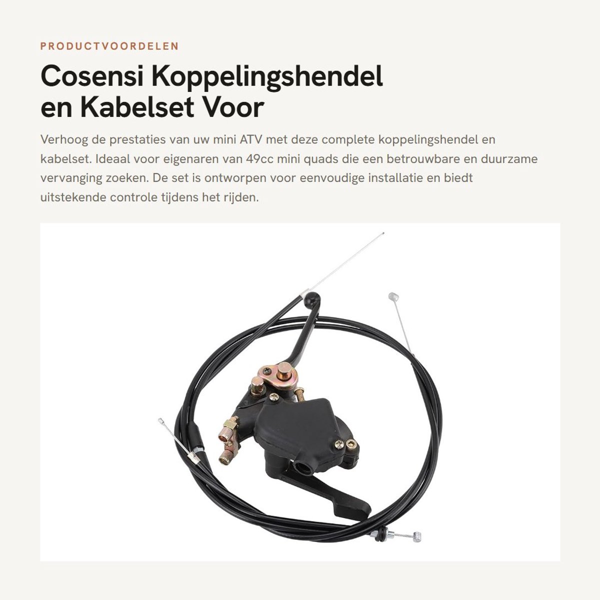 Dailygoods- Koppelingshendel Vervanging - Gaskabel - Remkabel - 49cc Mini ATV - Kid Quad - Hoge kwaliteit onderdelen - ATV Hendel