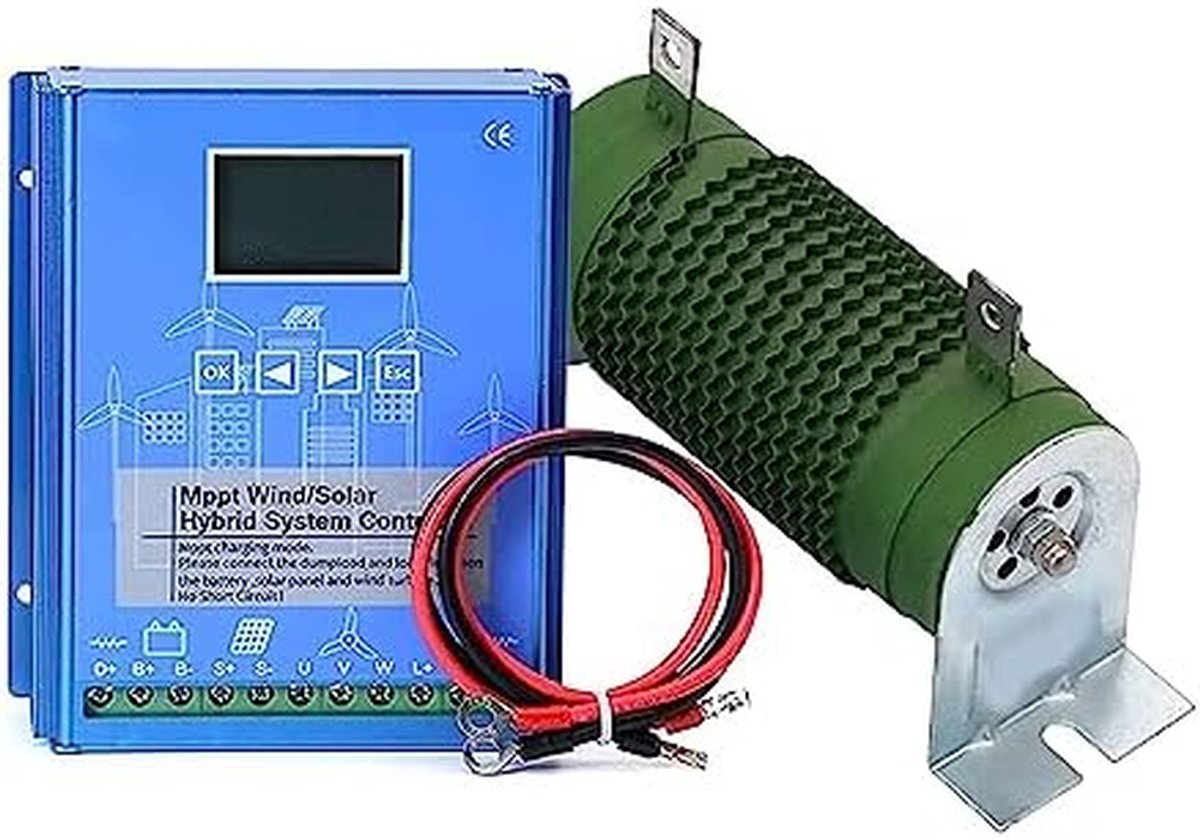 Windenergie Laadregelaar - MPPT Controller Hybride - Energie Productie - Dubbele Kanaals Energie - 12.000 W - Grijs