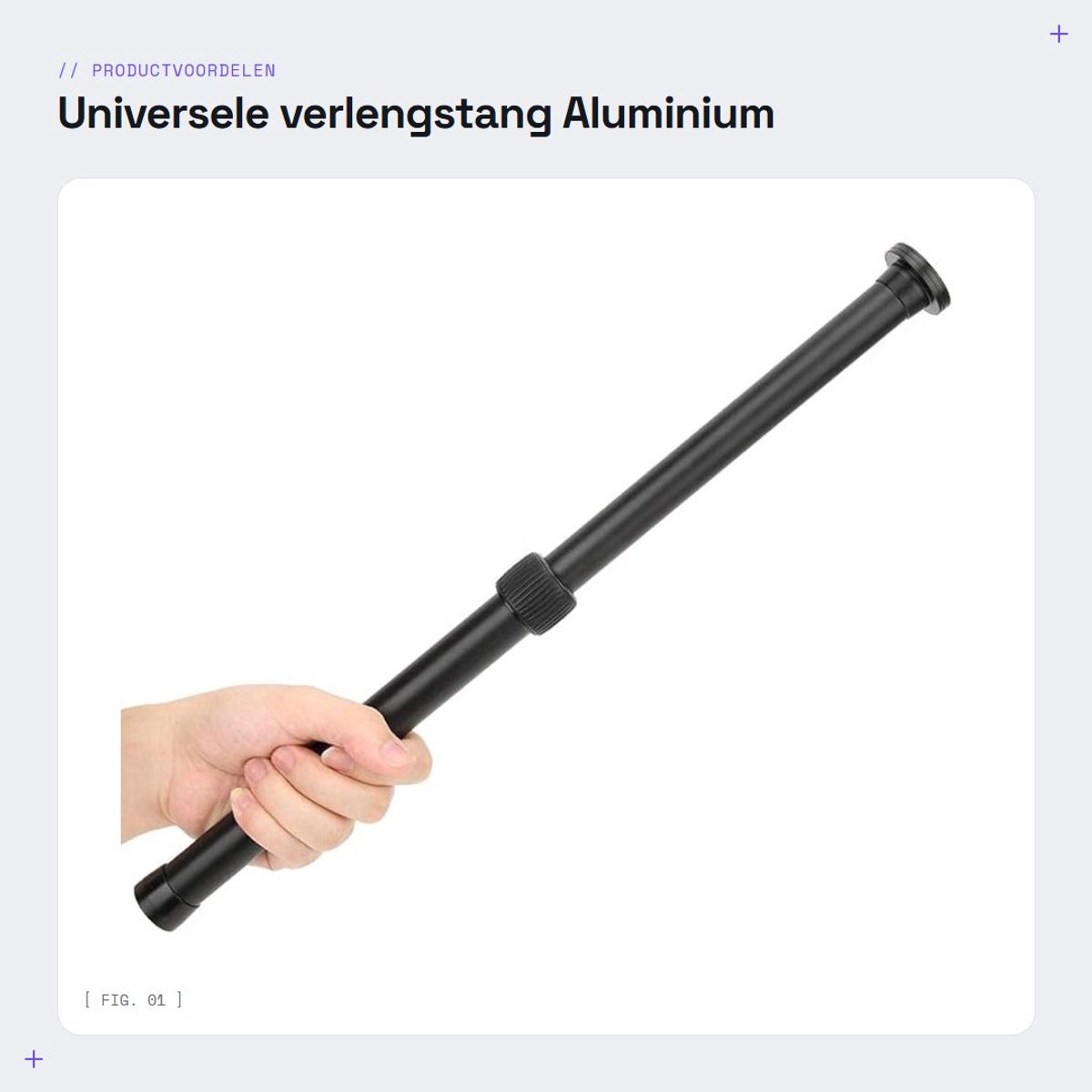 Dailygoods- Verlengstang Aluminiumlegering 26-45 cm - Statiefhouder - Handvat met 1/4 inch/3/8 inch Schroef - Lichtgewicht - Oxidatiebestendig - Duurzaam - Statief