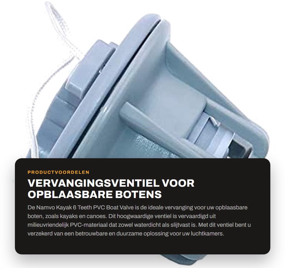 Dailygoods- Luchtventiel 6 Tanden - PVC Bootventiel - Vervangingscap - Waterdicht - Duurzaam - Dubbele afdichting
