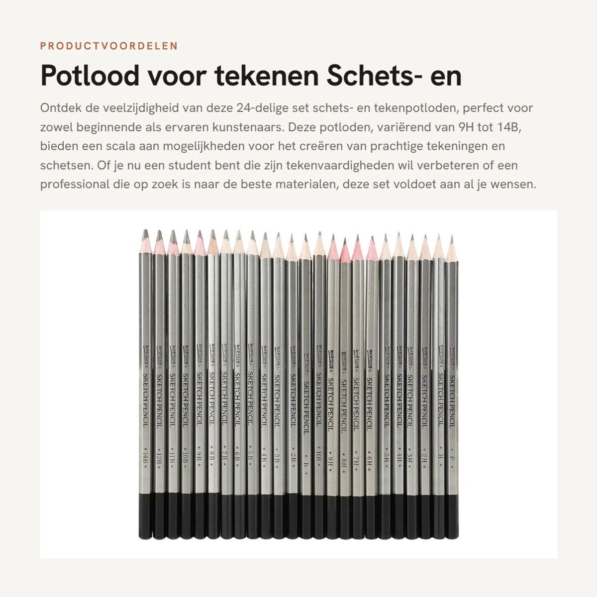 Dailygoods- Grafietpotloden 24st - Tekenpotloden - Schetspotloden - Niet-giftig - Hoogwaardig Hout - Creatief en Glad Gebruik