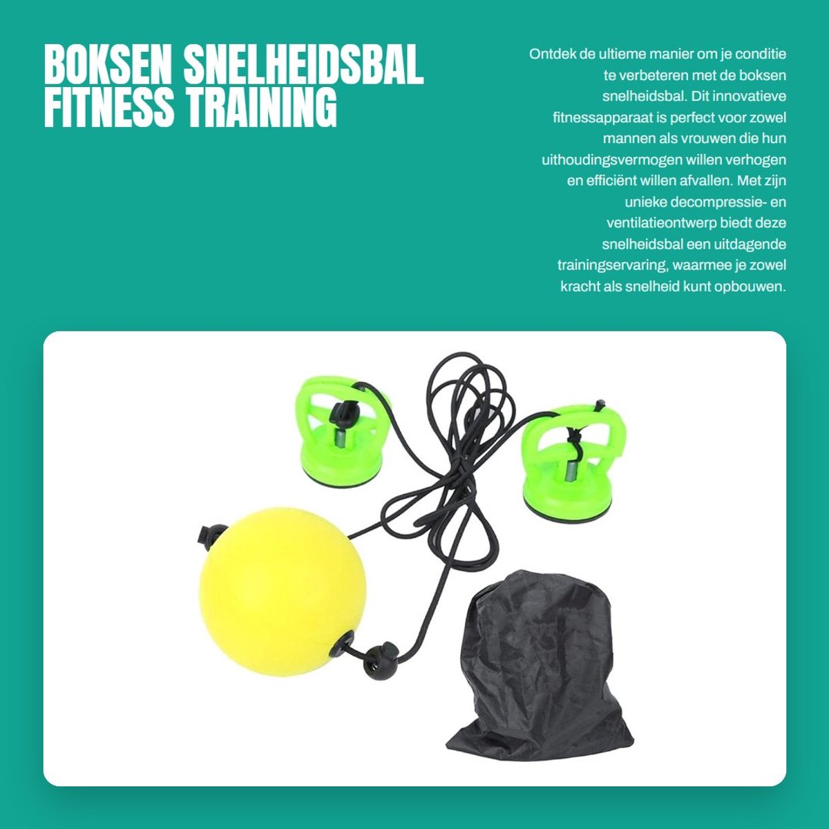 Dailygoods- Snelheidsbal Volwassen - Bokshandschoenen - Fitness Training - Decompressie - Ventilatie - Antislip Bevestiging - Bokszak