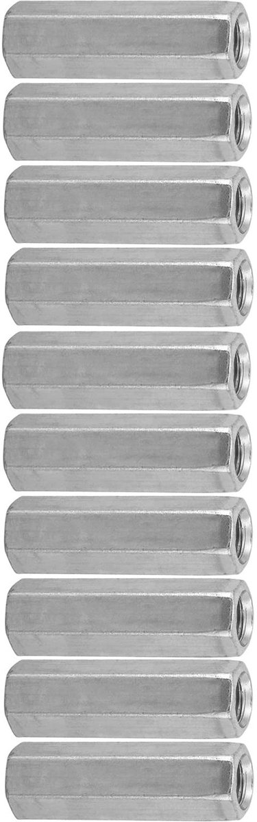 Dailygoods- Moer Zeskant 10 Stuks - M8 Hex Moeren - Gegalvaniseerd Koolstofstaal - Corrosiebestendig - Voor Metaalconstructies - Geschikt voor Montagewerkzaamheden - Zeskantmoer