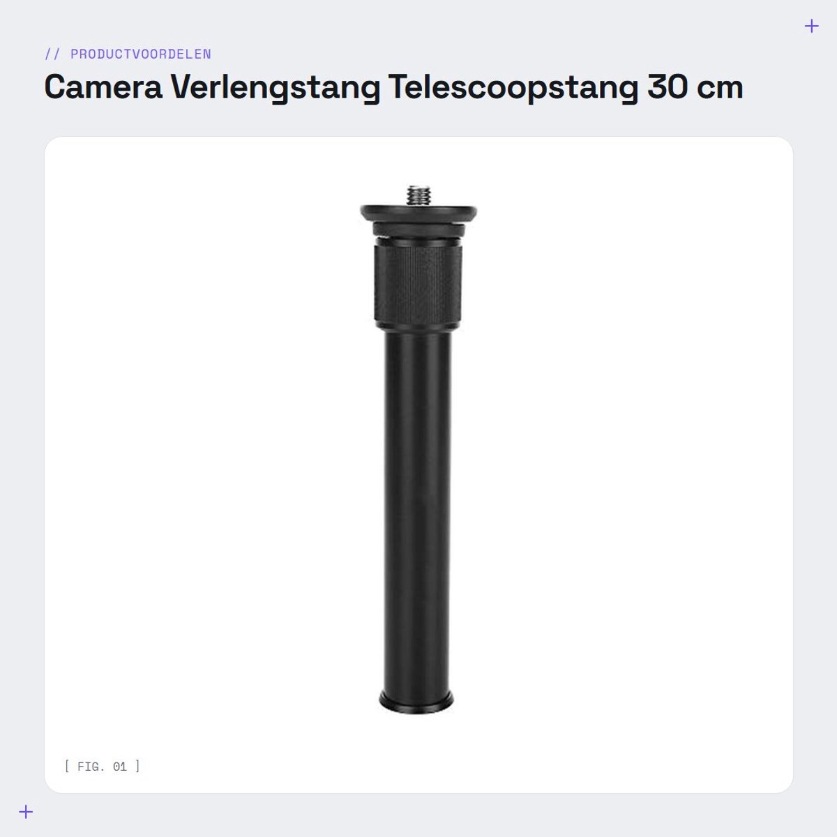 Dailygoods- Verlengstang 30 cm - Aluminiumlegering - Verstelbare Telescoopstang - 3/8 inch Schroefgat - Compatibel met Camera's/Statieven - Dubbel Scharnier Ontwerp - Fotografie-statief