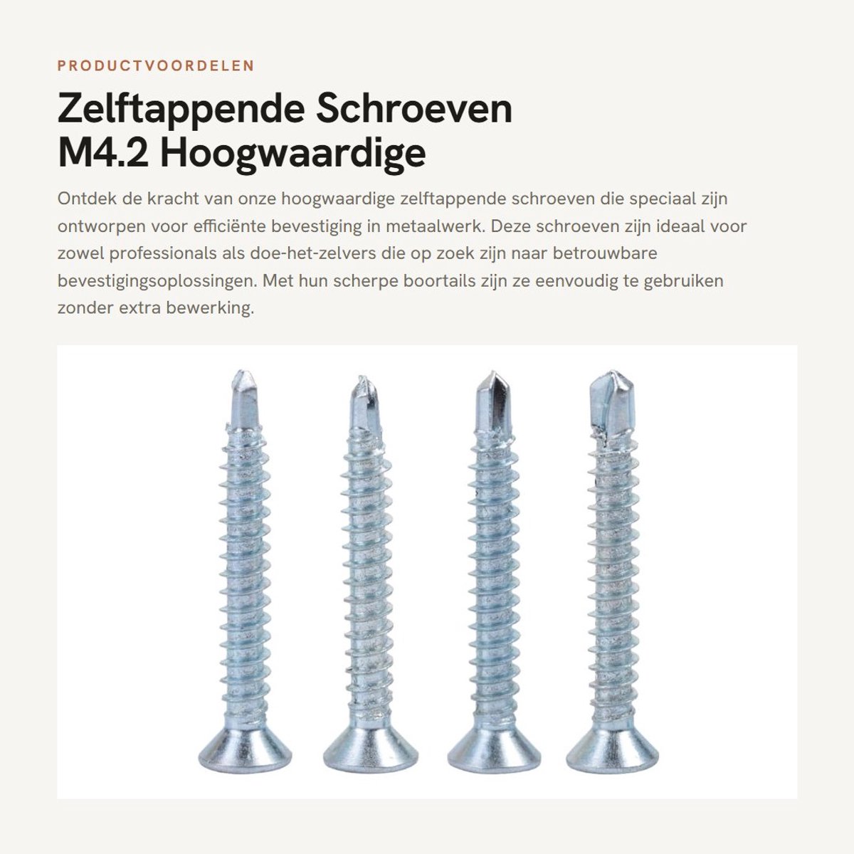 Dailygoods- Boorstaartschroefset 50 Stuks - Zelftappende Schroeven - Verzonken Kop - Roestvrij Staal - M4.2 - Hoge Hardheid