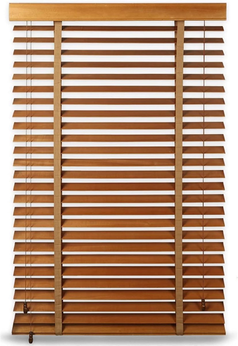 Houten jaloezieën - Horizontale raambekleding - Raamdecoratie - Natuurlijk massief hout -